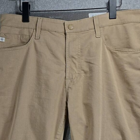 AG ADRIANO GOLDSCHMIED Tan The Tellis Modern Slim Italian Jeans sz 34x34 28" Ins - Picture 2 of 12